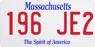 MA license plate 196JE2
