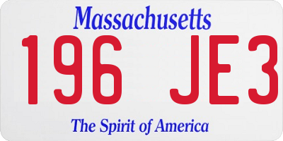 MA license plate 196JE3