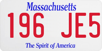 MA license plate 196JE5