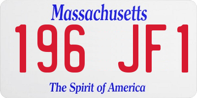 MA license plate 196JF1