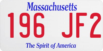 MA license plate 196JF2