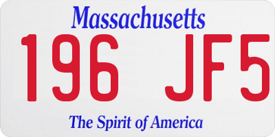 MA license plate 196JF5