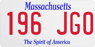 MA license plate 196JG0