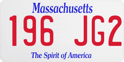 MA license plate 196JG2