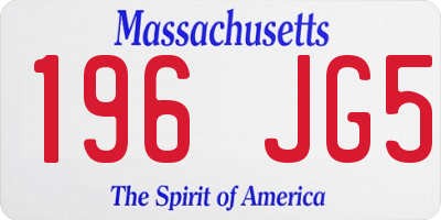 MA license plate 196JG5