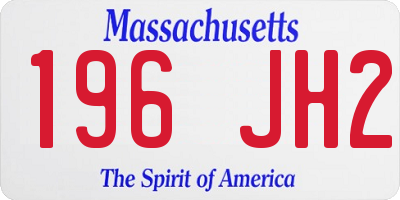 MA license plate 196JH2