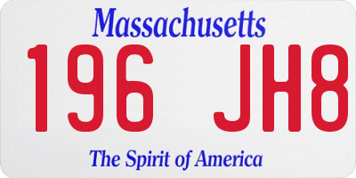 MA license plate 196JH8