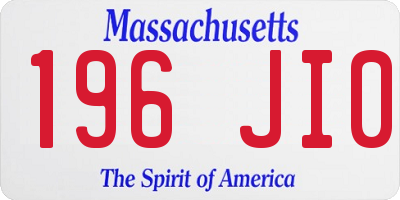 MA license plate 196JI0