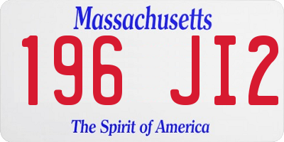 MA license plate 196JI2