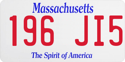 MA license plate 196JI5