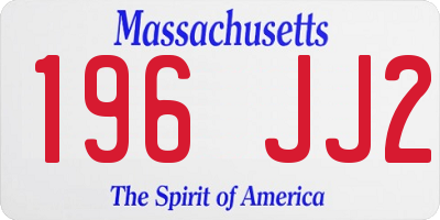 MA license plate 196JJ2