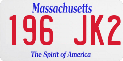 MA license plate 196JK2