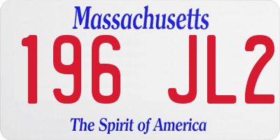 MA license plate 196JL2