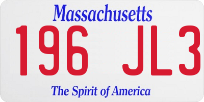 MA license plate 196JL3