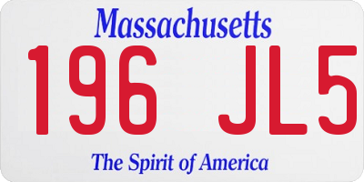 MA license plate 196JL5