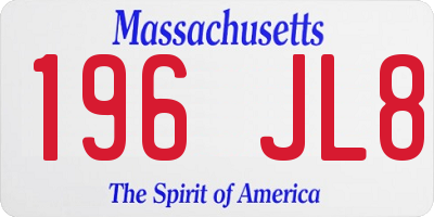 MA license plate 196JL8