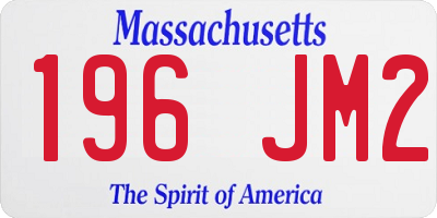 MA license plate 196JM2