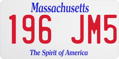 MA license plate 196JM5