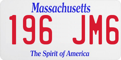 MA license plate 196JM6