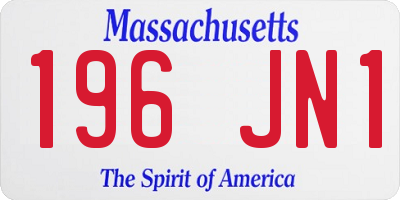 MA license plate 196JN1