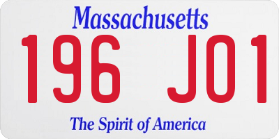 MA license plate 196JO1