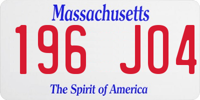 MA license plate 196JO4