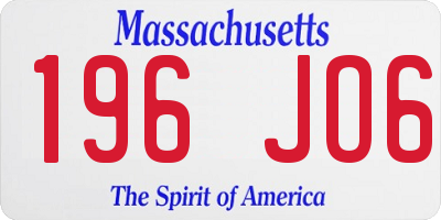 MA license plate 196JO6