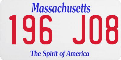 MA license plate 196JO8