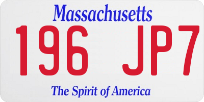 MA license plate 196JP7
