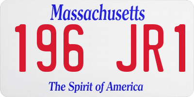 MA license plate 196JR1
