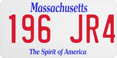 MA license plate 196JR4