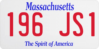 MA license plate 196JS1
