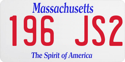 MA license plate 196JS2