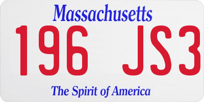MA license plate 196JS3
