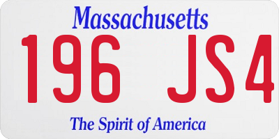 MA license plate 196JS4