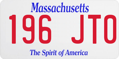 MA license plate 196JT0