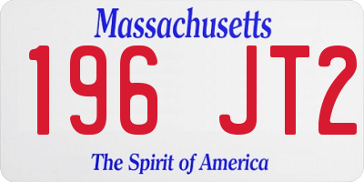 MA license plate 196JT2