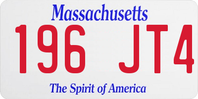 MA license plate 196JT4
