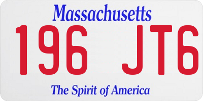 MA license plate 196JT6