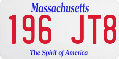 MA license plate 196JT8