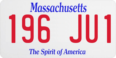 MA license plate 196JU1