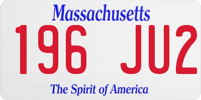 MA license plate 196JU2