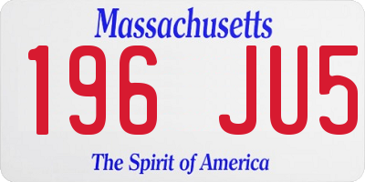 MA license plate 196JU5