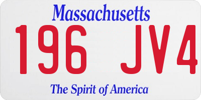 MA license plate 196JV4