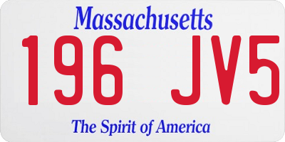 MA license plate 196JV5