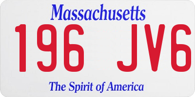 MA license plate 196JV6