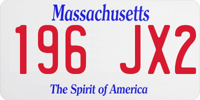MA license plate 196JX2
