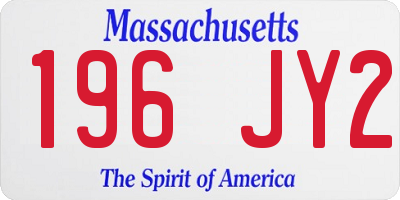 MA license plate 196JY2