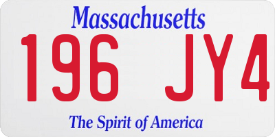 MA license plate 196JY4