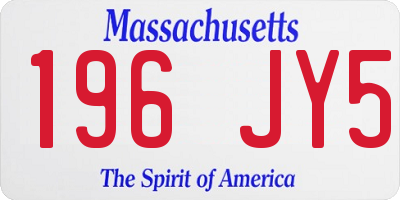 MA license plate 196JY5